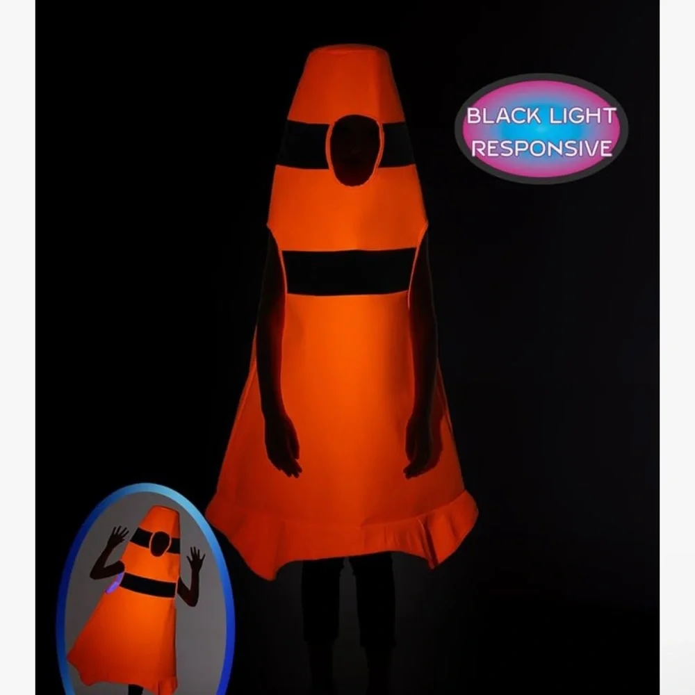 Orange Traffic Cone Kids Costume size 4-6 nwt